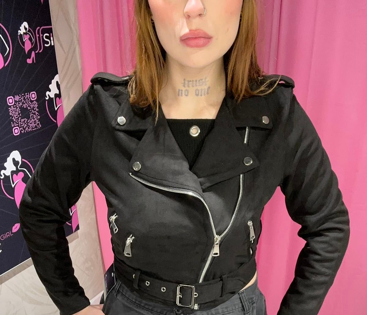 Chiodo scamosciato crop