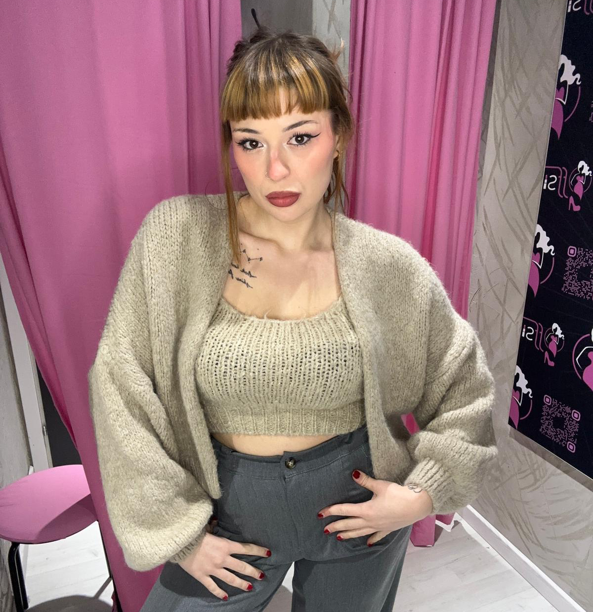 Cardigan con canotta