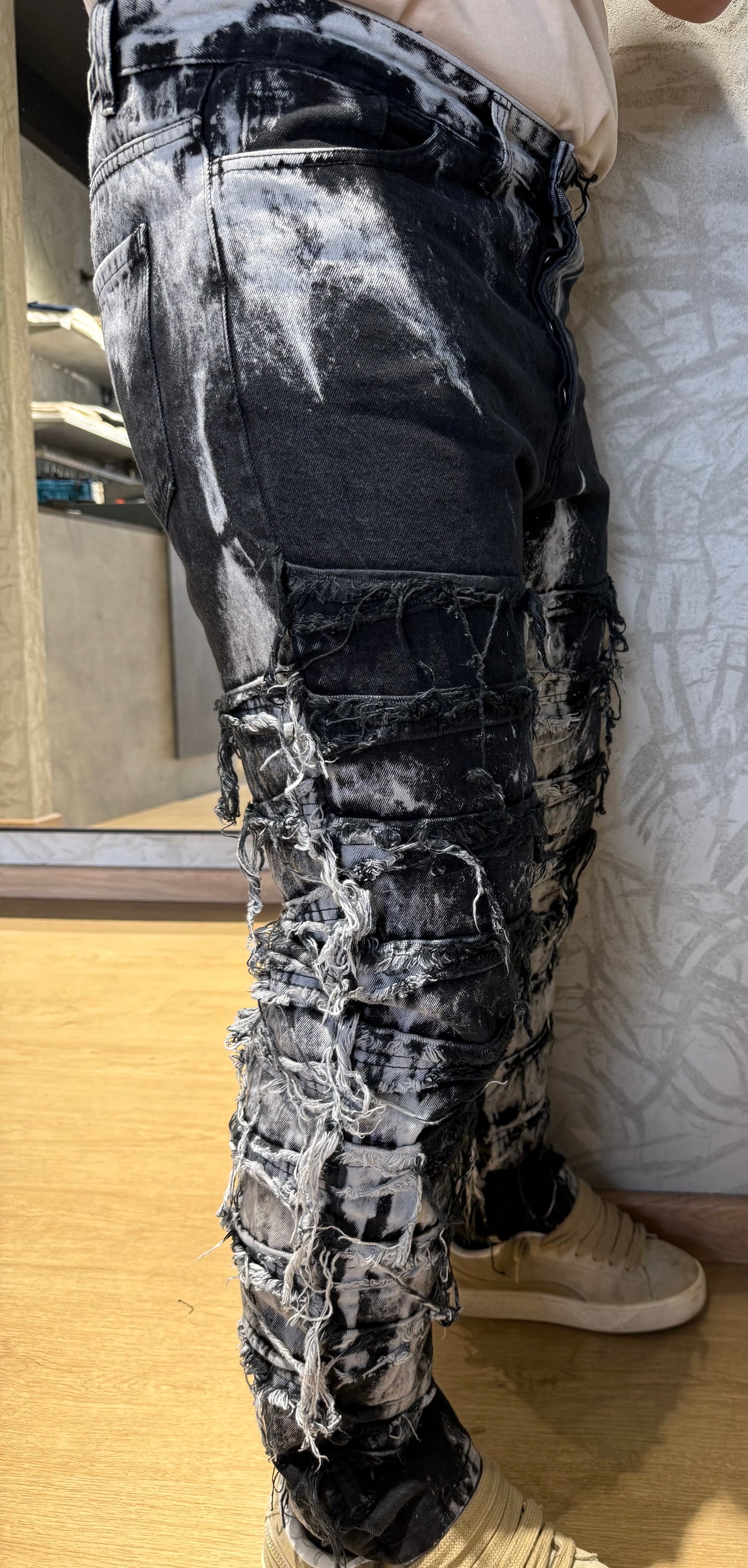 Jeans baggy stripped BF01