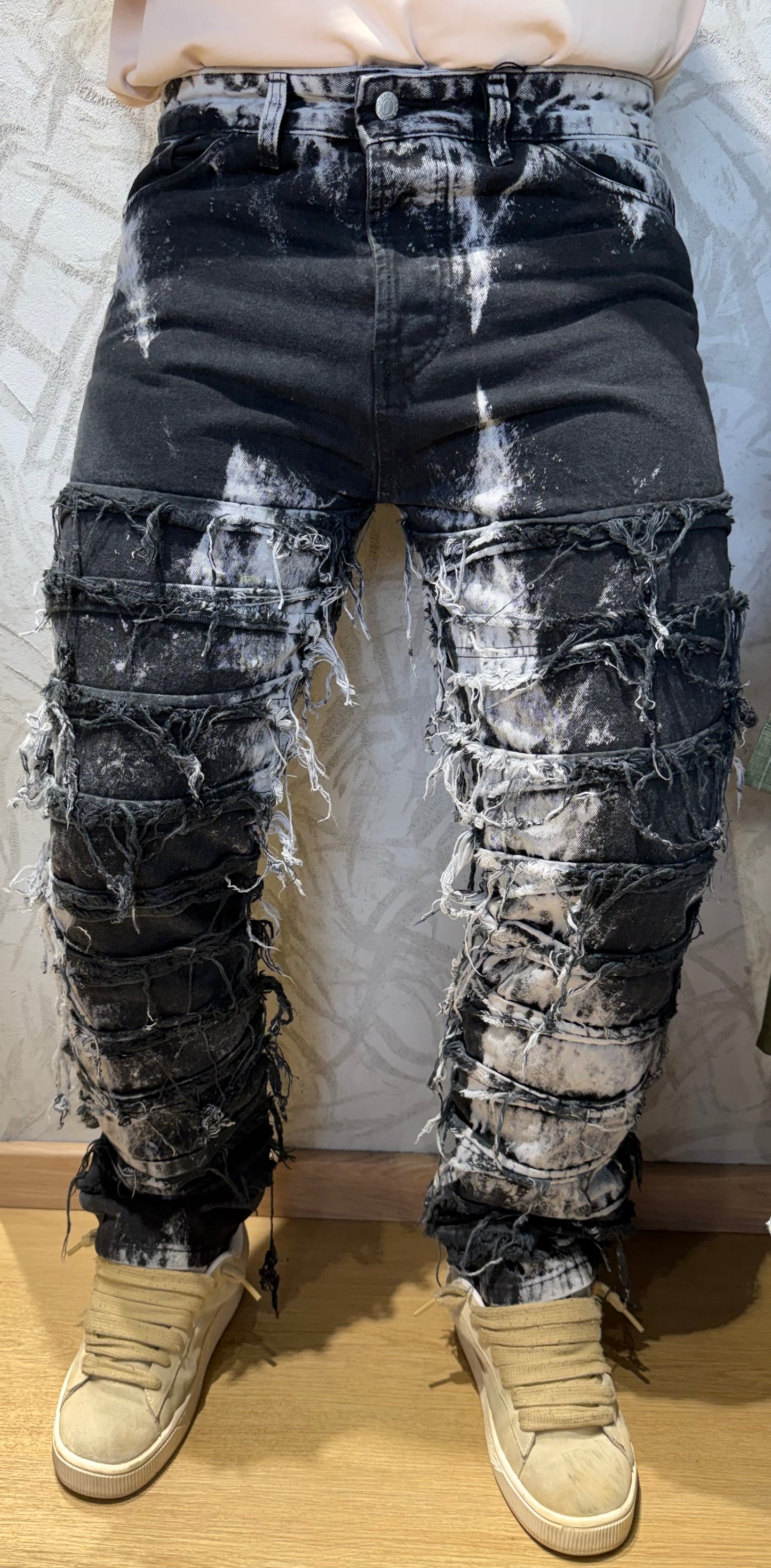 Jeans baggy stripped BF01