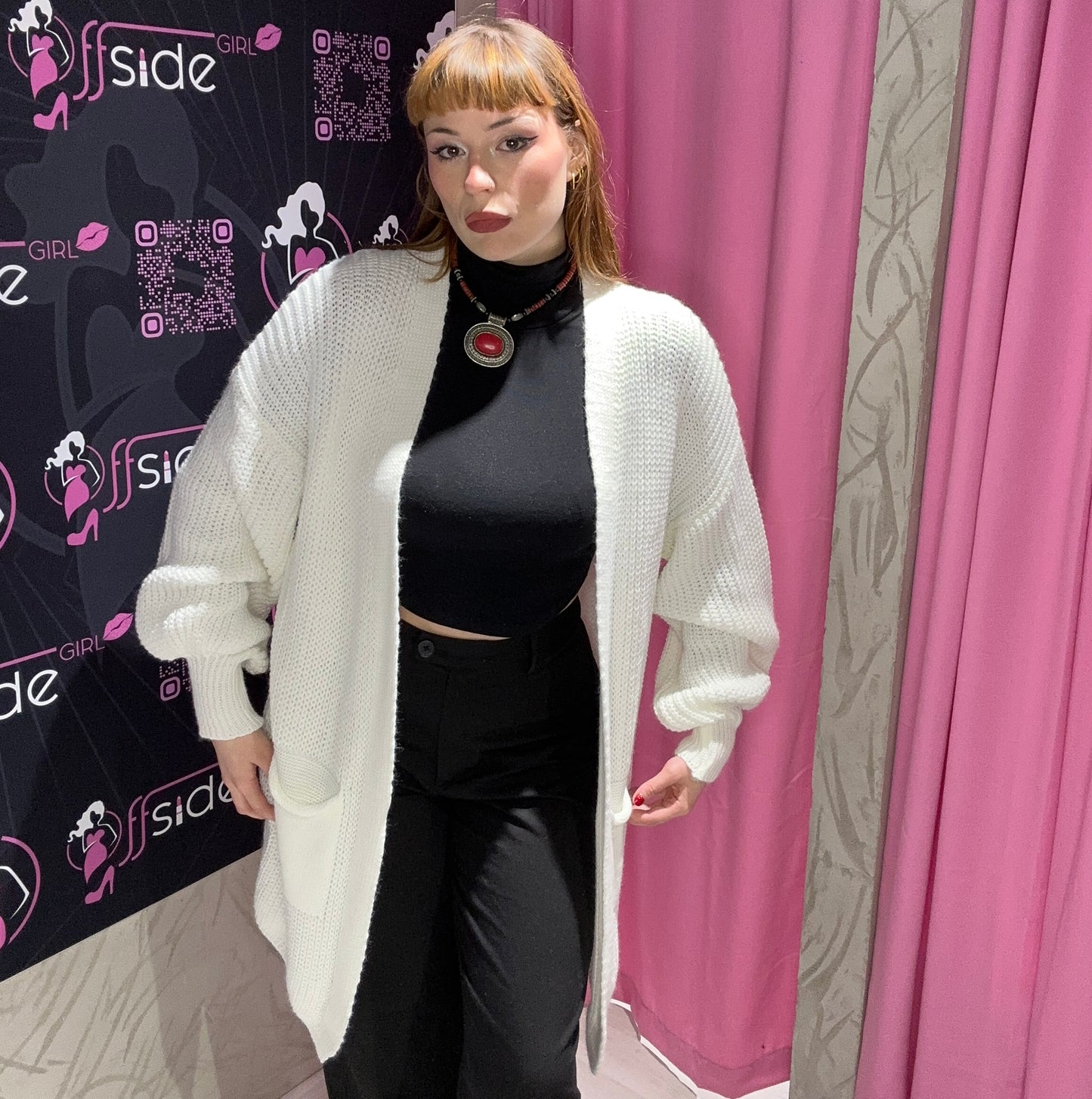 Cardigan lungo con tasche