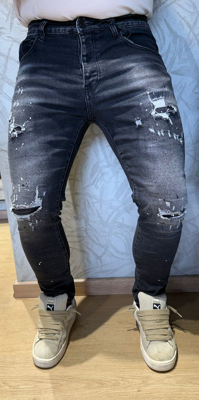Jeans skinny vernice con strappi JC7546