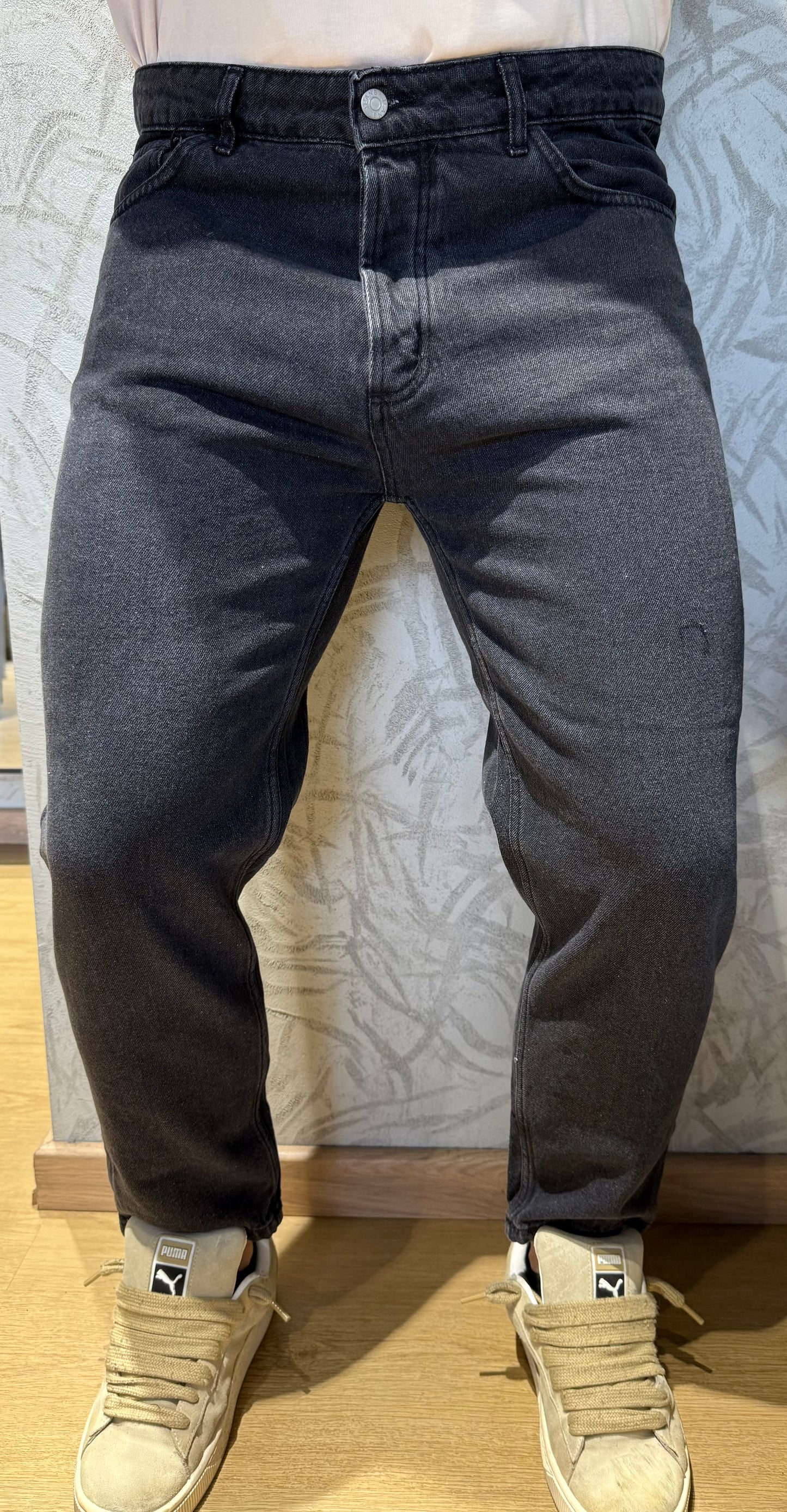 Jeans nero standard fit UP20