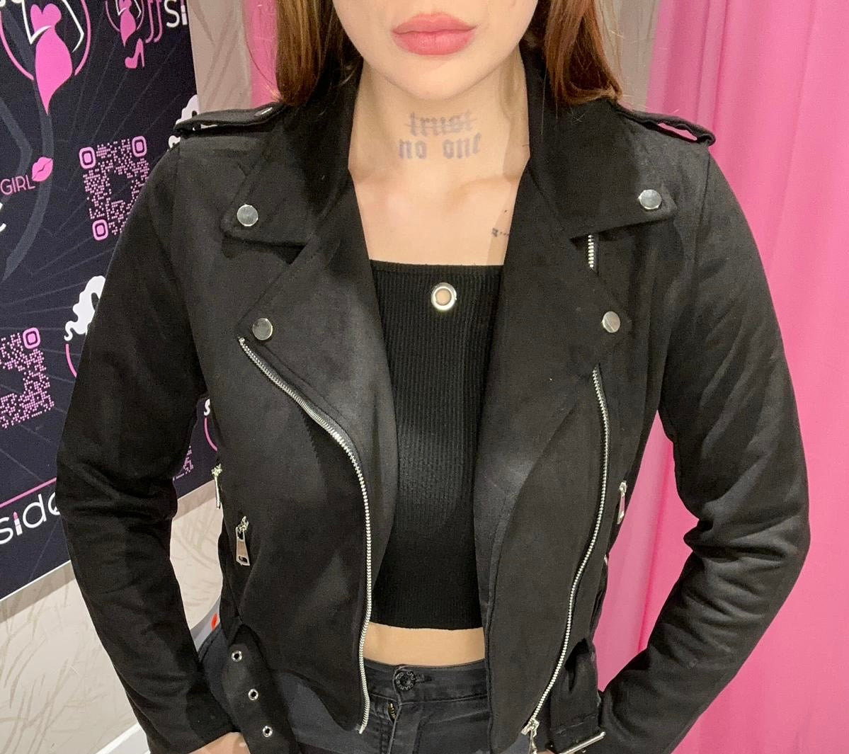 Chiodo scamosciato crop